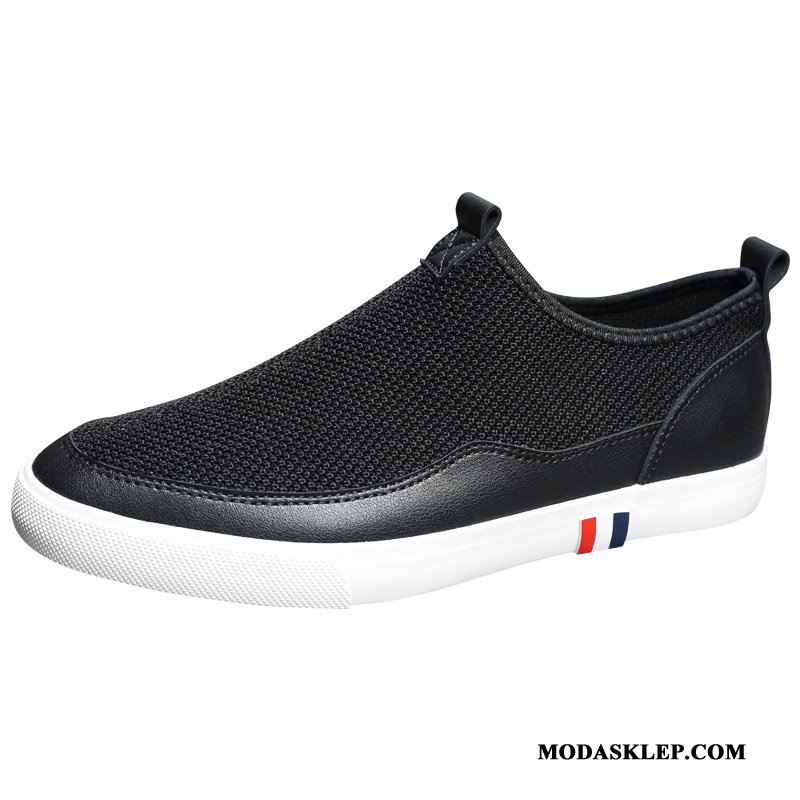 Męskie Mokasyny Tanie Męska Casual Lato Canvas Oddychające Biały Czarny