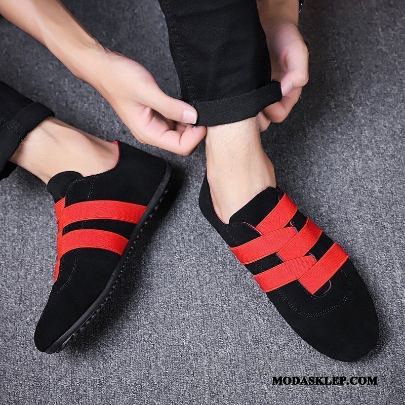 Męskie Mokasyny Tanie Tendencja Lato Osobowość Slip On Męska Czarny Czerwony