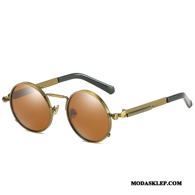 Męskie Okulary Przeciwsłoneczne Sprzedam Damska Vintage Trendy Okrągła Hip Hop Złoty Proszek