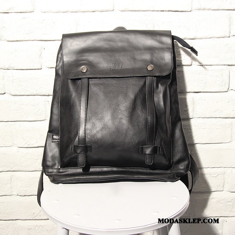 Męskie Plecak Oferta Sztuka Torba Na Komputer Trendy Tornister Szkolny Prosty Czysta Czarny