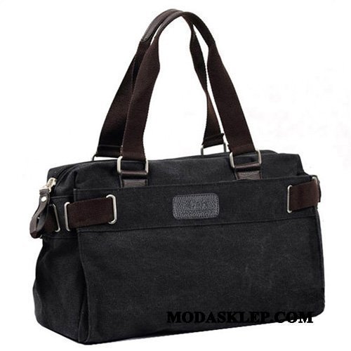Męskie Plecak Podróżny Sklep Casual Płótno Nylon Trendy Torebka Czarny