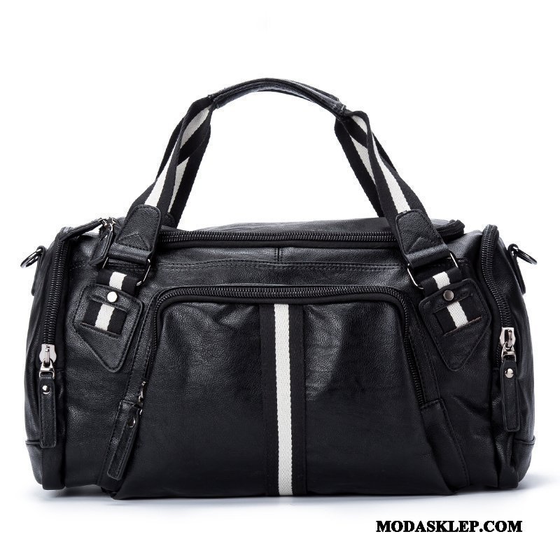 Męskie Plecak Podróżny Tanie Więcej Kieszeni Moda Outdoor Torba Messenger Skóra Czarny