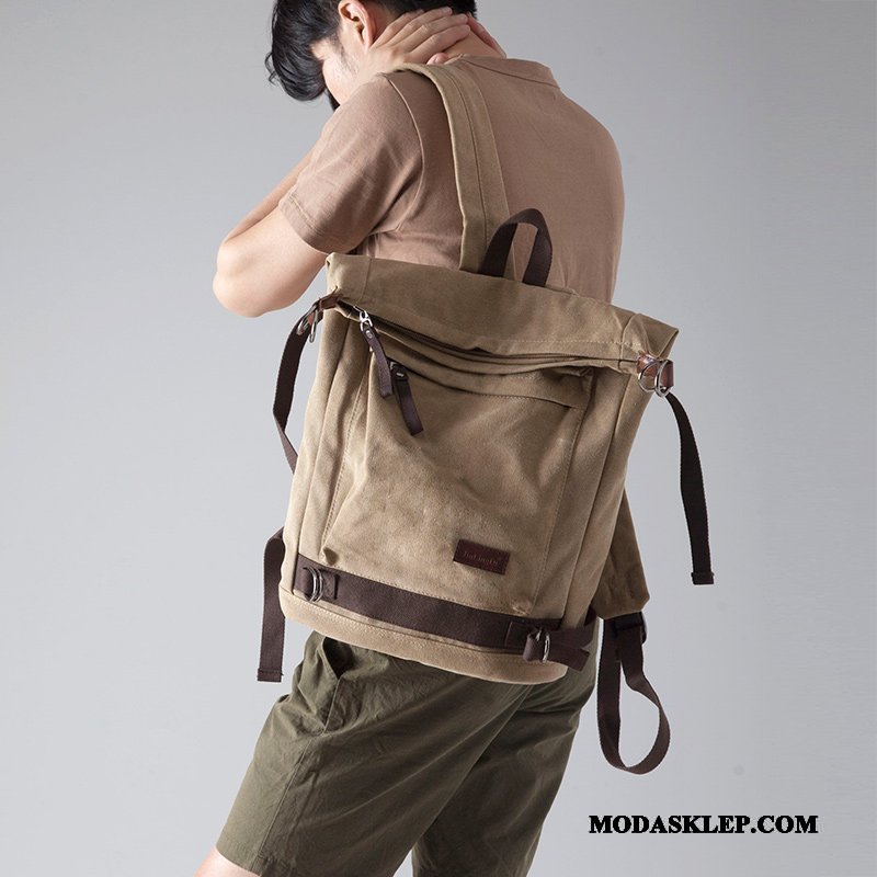 Męskie Plecak Sprzedam Podróż Moda Płótno Student Męska Khaki