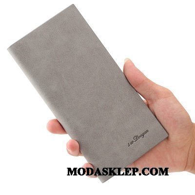 Męskie Portfele Tanie Nubuku Nowy Skóra Cienkie Moda Szary