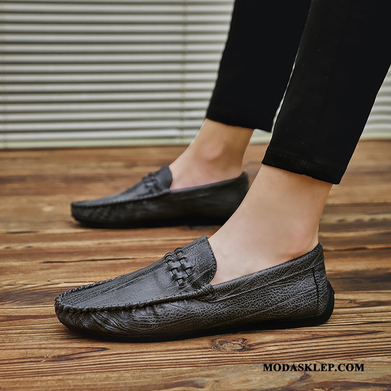 Męskie Półbuty Wizytowe Dyskont Mokasyny Skórzane Buty Buty Żeglarskie Osobowość Casual Szary Brązowy