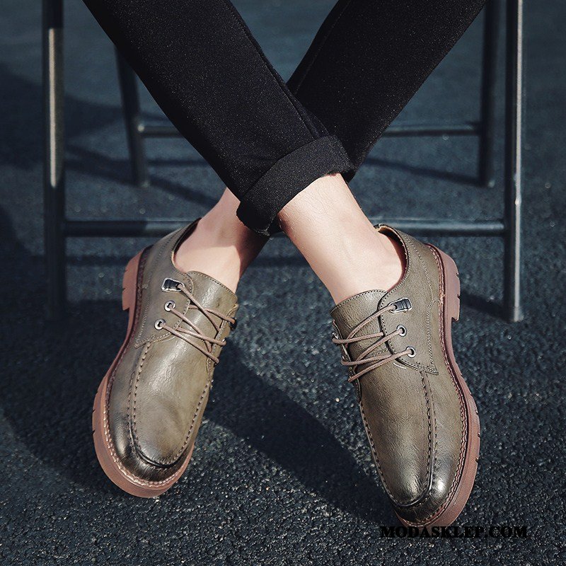 Męskie Półbuty Wizytowe Kup Casual 2019 Męska Biznes Skórzane Buty Khaki