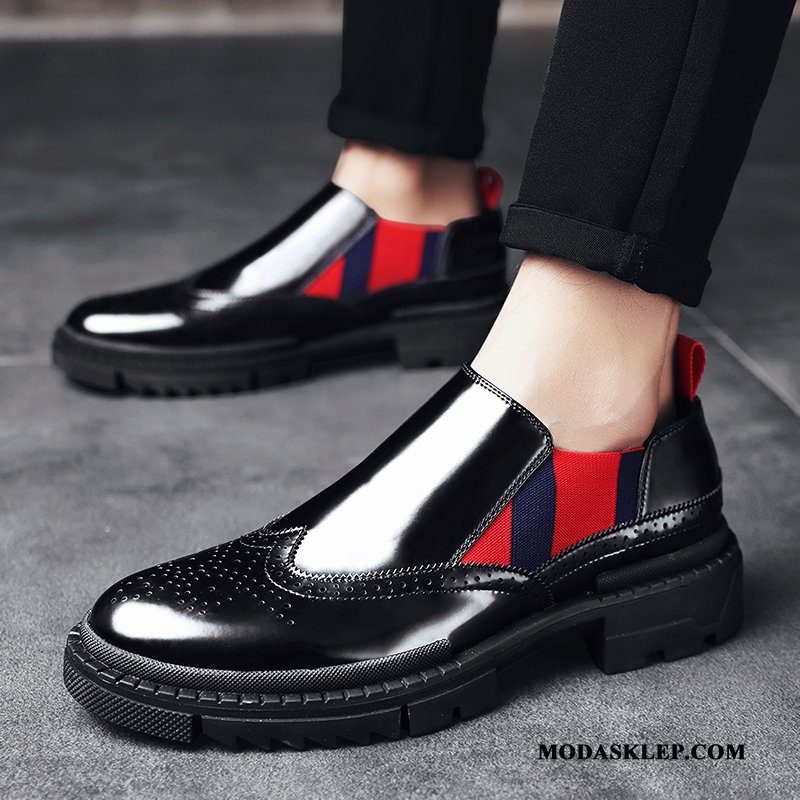 Męskie Półbuty Wizytowe Kup Casual Skórzane Buty Tendencja Wszystko Pasuje Męska Czarny