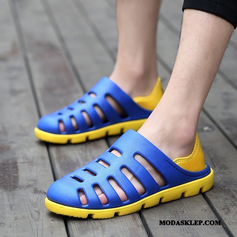 Męskie Sandały Na Sprzedaż Oddychające Kapcie Tendencja 2019 Buty Niebieski