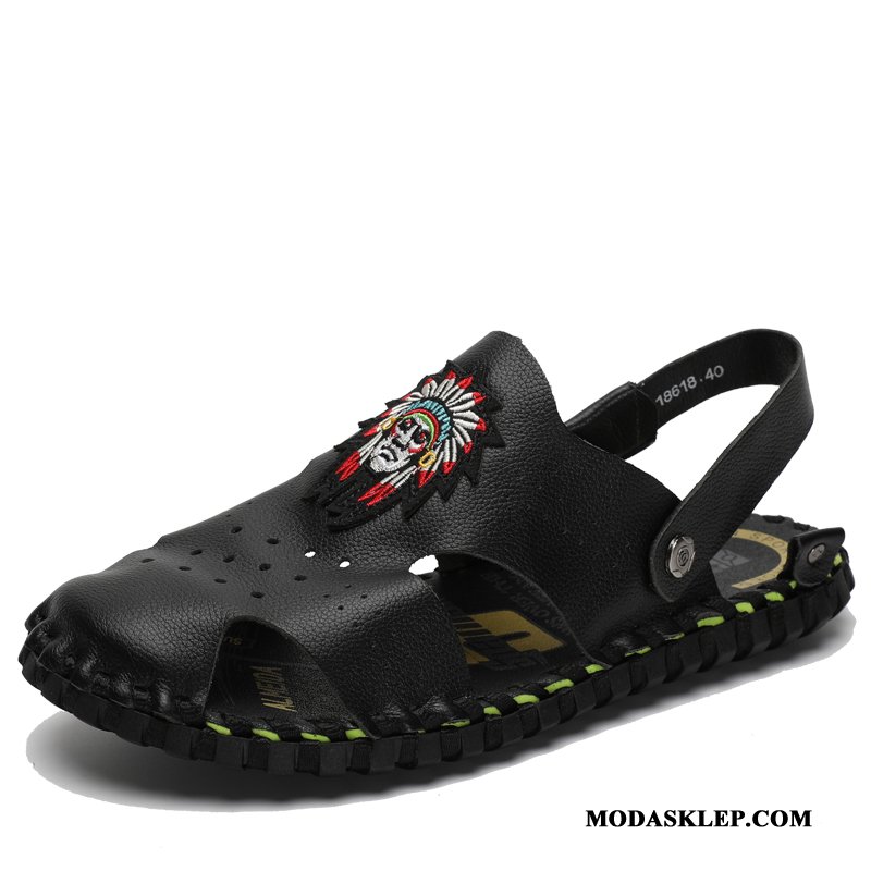 Męskie Sandały Online Kapcie Plażowe Buty Męska Buty Trekkingowe Czarny