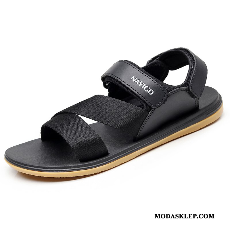 Męskie Sandały Tanie Casual Moda Męska Buty Tendencja Czarny