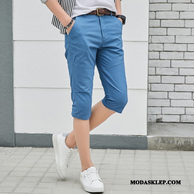 Męskie Spodenki Na Sprzedaż Slim Fit Szorty Lato Casualowe Spodnie Spodnie Capri Niebieski