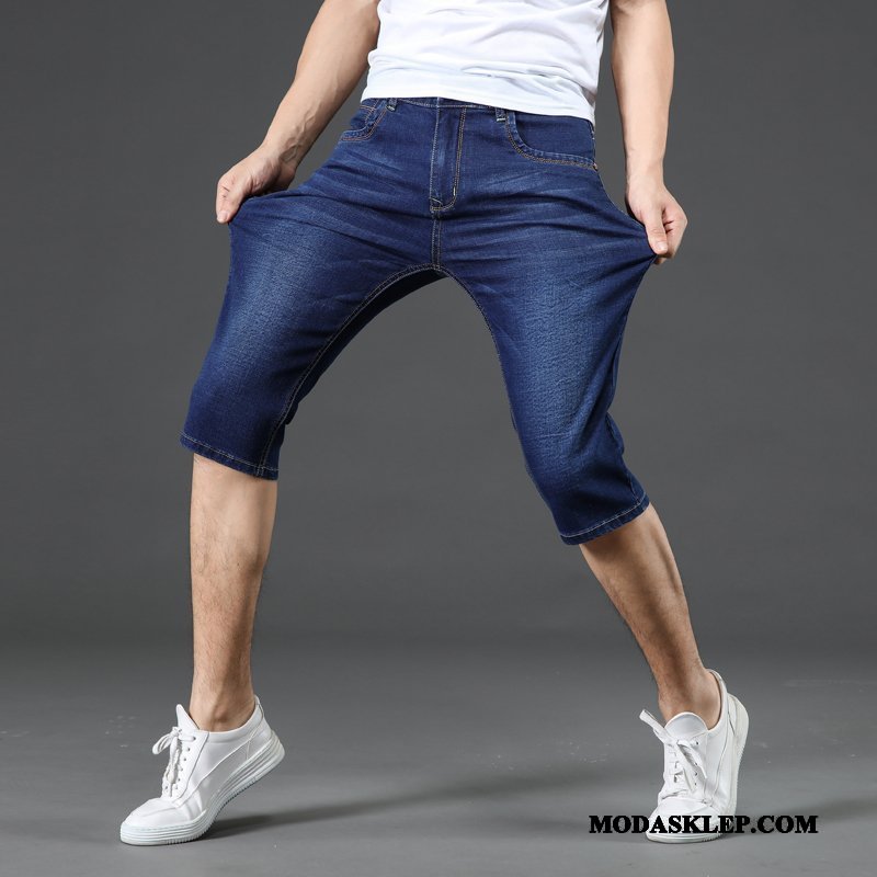 Męskie Spodenki Sprzedam Denim Cienkie Szorty Lato Szerokie Niebieski