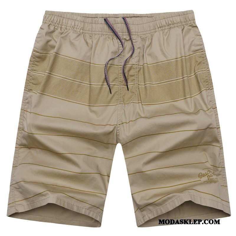 Męskie Spodenki Tanie Plażowe Szerokie Męska Duże Casual Khaki