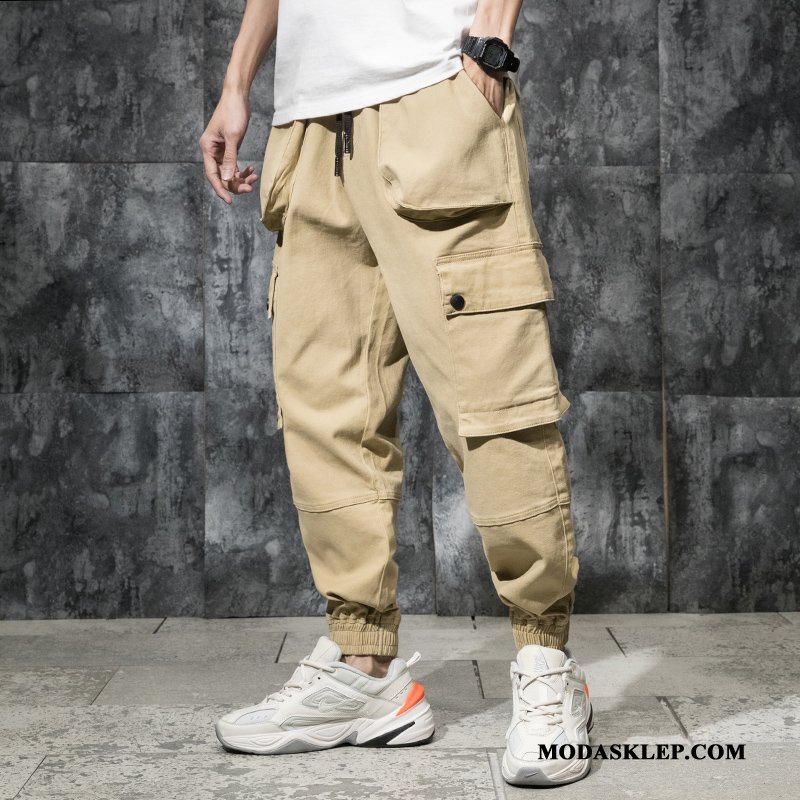Męskie Spodnie Cargo Kup Gruba Duży Rozmiar Modna Marka Harlan Slim Fit Khaki