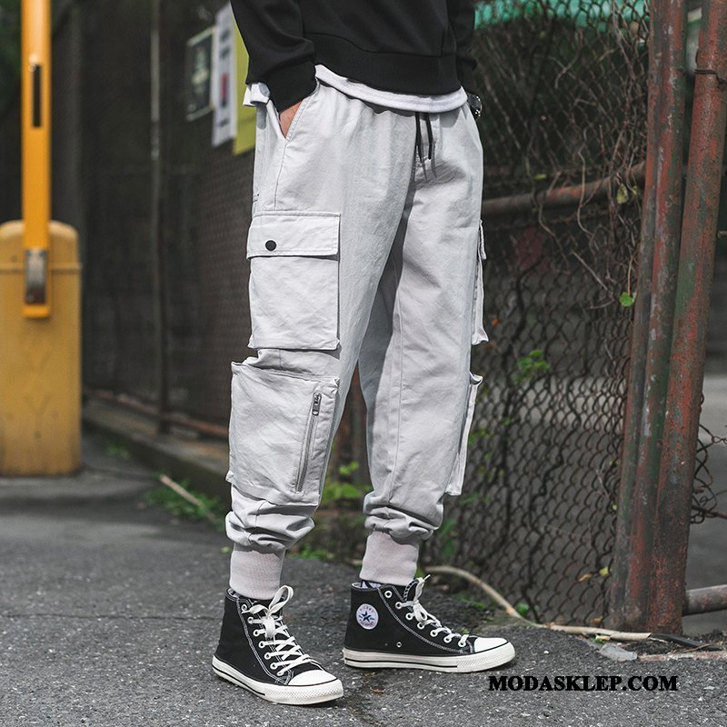 Męskie Spodnie Cargo Na Sprzedaż Męska Jesień Casual Super Slim Fit Szary