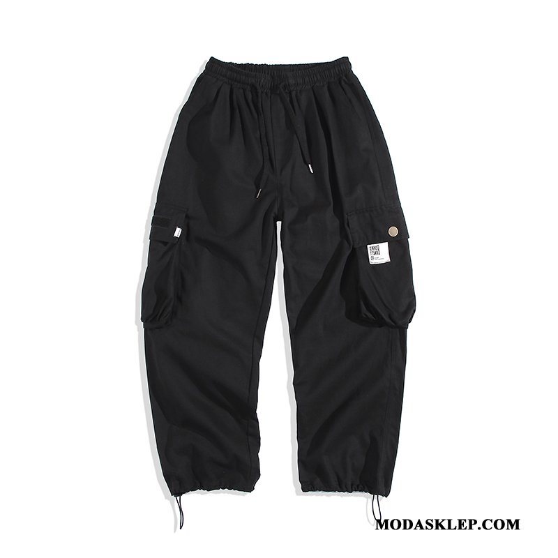 Męskie Spodnie Cargo Online Slim Fit Duży Rozmiar Szerokie Męska Harlan Czarny