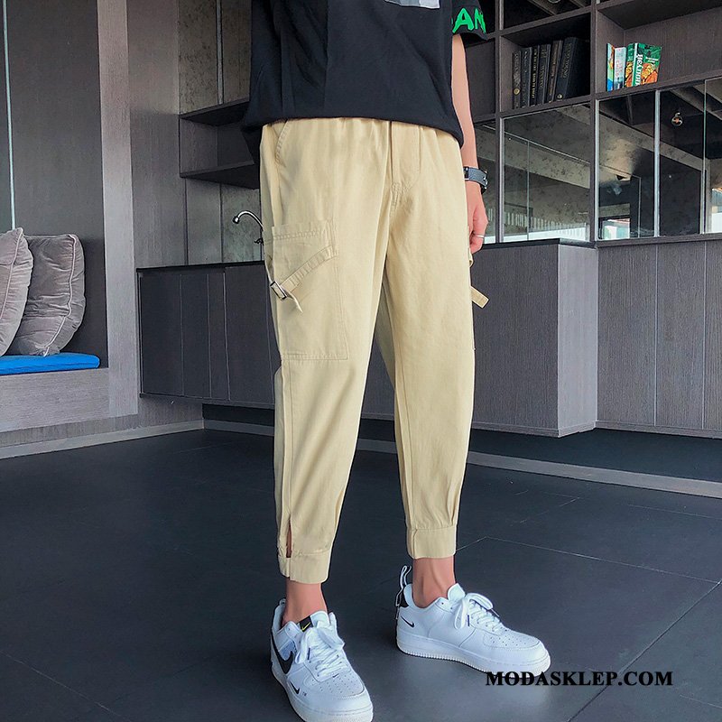 Męskie Spodnie Cargo Online Slim Fit Tendencja Szerokie Mały Modna Marka Khaki Czerwony