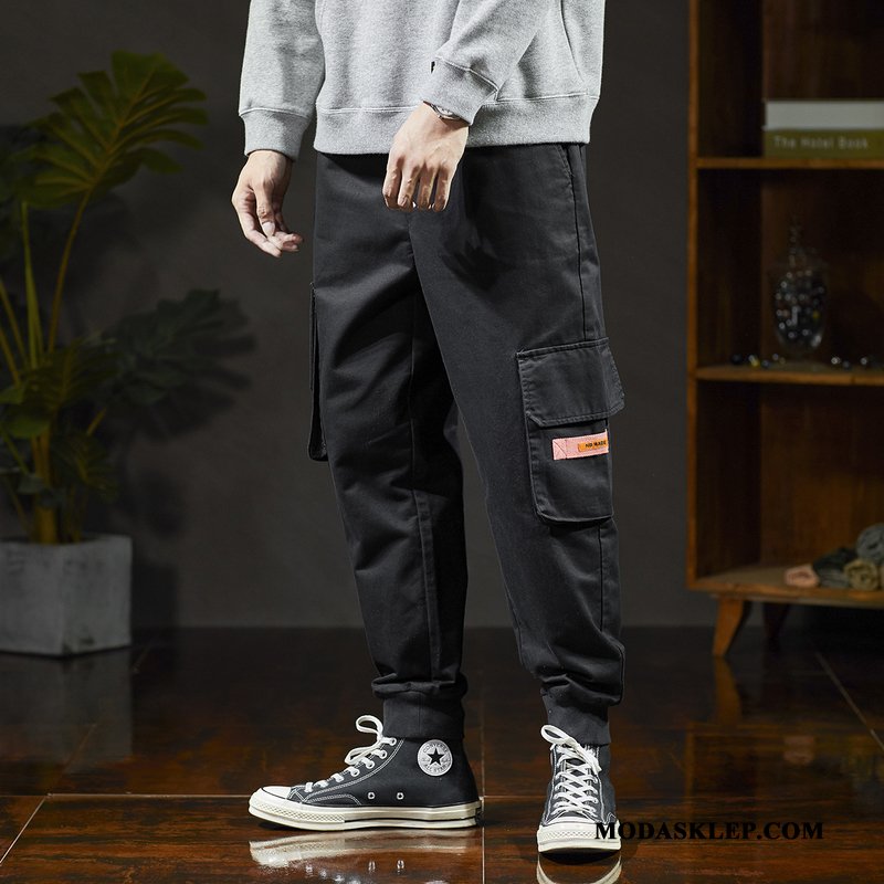 Męskie Spodnie Cargo Sklep Casualowe Spodnie Męska Slim Fit Modna Marka 2019 Czarny