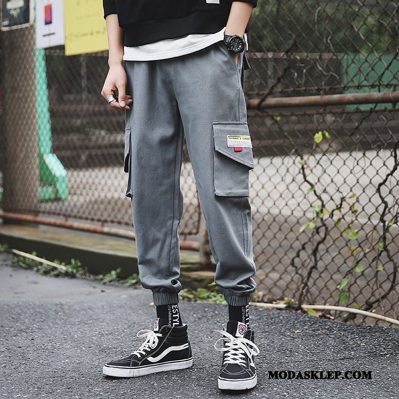 Męskie Spodnie Cargo Sprzedam Hip-hop Modna Marka Tendencja Casual Slim Fit Szary