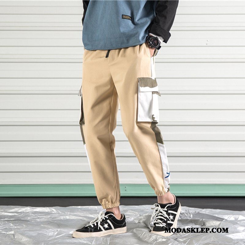 Męskie Spodnie Cargo Sprzedam Wiosna 2019 Casualowe Spodnie Slim Fit Męska Khaki