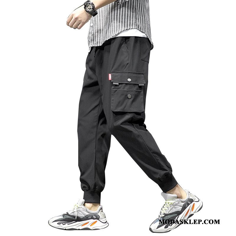 Męskie Spodnie Cargo Sprzedam Wiosna Slim Fit Casualowe Spodnie Nowy Męska Czarny