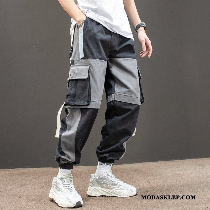 Męskie Spodnie Cargo Tanie Męska Hip-hop Szerokie Super Slim Fit Szary