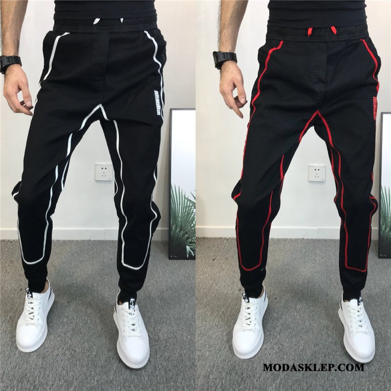 Męskie Spodnie Na Sprzedaż Slim Fit Ołówkowe Spodnie Męska Mały Moda Czarny Czerwony