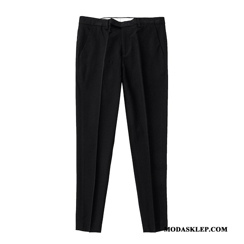 Męskie Spodnie Sprzedam Proste Męska Mały Slim Fit Tendencja Szary Czarny