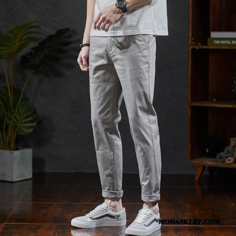 Męskie Spodnie Sprzedam Slim Fit Męska Proste Wiosna Tendencja Szary