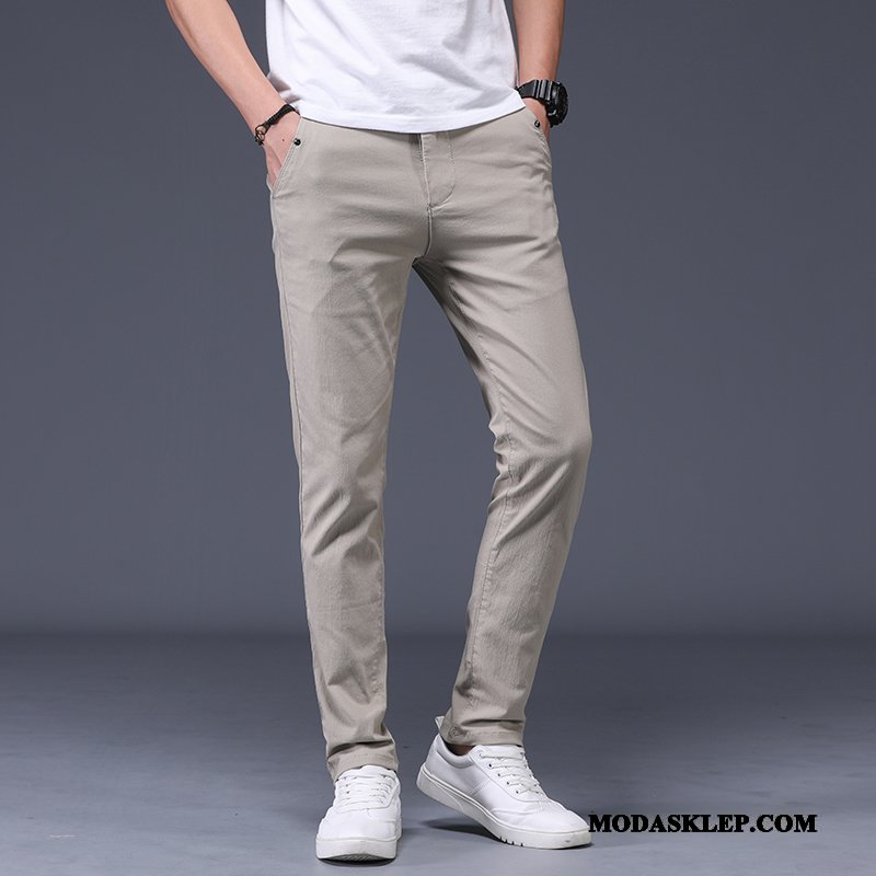 Męskie Spodnie Tanie Casualowe Spodnie Slim Fit Proste Jesień Szerokie Khaki Czarny