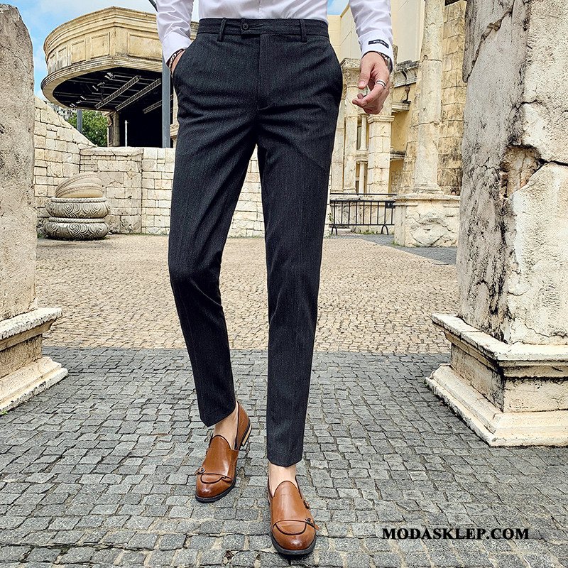 Męskie Spodnie Tanie Tendencja Slim Fit Młodzież Męska Ołówkowe Spodnie Czarny