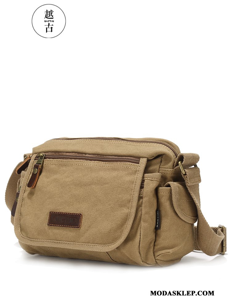 Męskie Torby Na Ramię Oferta Vintage Męska Plecak Casual Torba Na Ramię Khaki